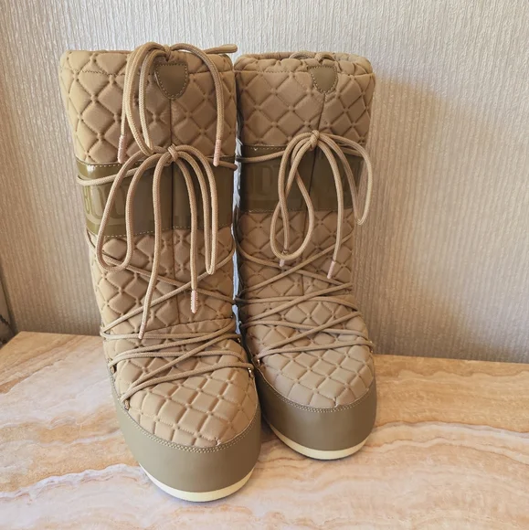 Moon Boot Tall Icon Quilt Boot Caramel Moon Boot Quilted Snow Boot - Picture 17 of 17